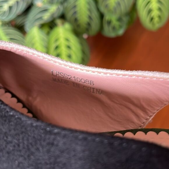 Lulu Hun ModCloth Black, White & Green peep toe Slingback Heels platform size 9 - Picture 10 of 10